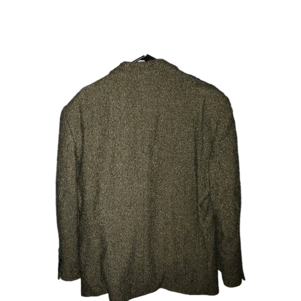Coldwater Creek Mens 42 Blazer Tweed‎ Black & Tan Twill Sport Coat 50% Wool EUC